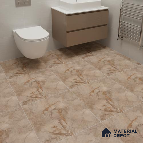 Marble Matching Floor Tile TL 05477 E Lustra Manila Almond 1 ft x 1 ft Ceramic Antiskid Matte Finish - 9 mm | Suitable for Bathroom, Kitchen