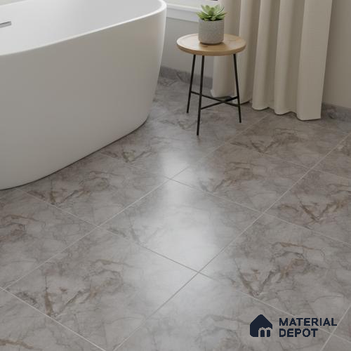 Marble Matching Floor Tile TL 05478 E Lustra Manila Ash 1 ft x 1 ft Ceramic Antiskid Matte Finish - 9 mm | Suitable for Bathroom, Kitchen