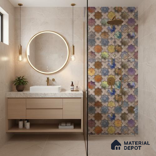 Highlighter Wall Tile TL 05485 B Lustra Allure Decor 2 ft x 1 ft Ceramic Satin Finish - 9 mm | Suitable for Bathroom, Kitchen