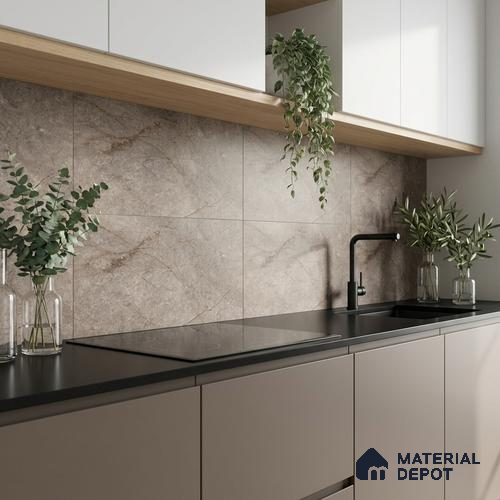Marble Wall Tile TL 05485 C Lustra Allure Storm 2 ft x 1 ft Ceramic Satin Finish - 9 mm | Suitable for Bathroom, Kitchen