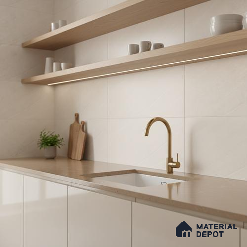 Marble Wall Tile TL 05487 Lustra Aura Sand 2 ft x 1 ft Ceramic Satin Finish - 9 mm | Suitable for Bathroom, Kitchen
