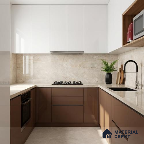 Endless Floor & Wall Vitrified Tile Oyster Crema 4 ft x 2 ft | TL 05537 Glossy Finish - 9 mm | Suitable for Living Room, Bedroom