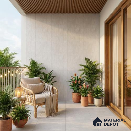 Punch Wall Tile TL 05547 B Prestige Leaf Grey 2 ft x 4 ft Vitrified Matte Finish - 9 mm | Suitable for Living Room, Bedroom, Bathroom