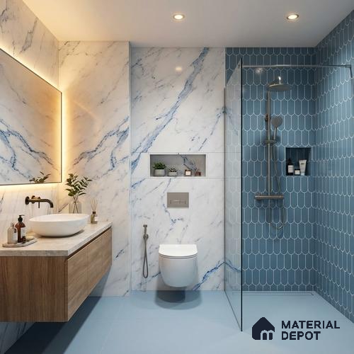 TL 05761 B Aqua Chromatic 600x300 mm Glossy Finish Ceramic Wall Tile - 7 mm | Please Expect a Slight Variation of Pattern