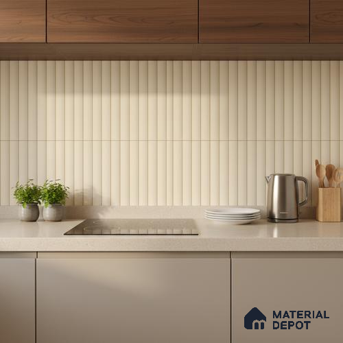 3D Wall Tile TL 05769 Costa Fluted 600 x 300 mm Ceramic Tile - 9 mm | Please Expect a Slight Variation of Pattern