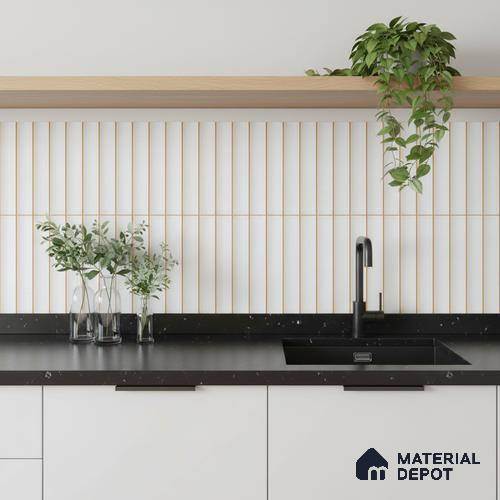 Punch Wall Tile TL 05770 B Costa Glue Milky 600x300 mm Matte Finish Tile - 9 mm | Please Expect a Slight Variation of Pattern