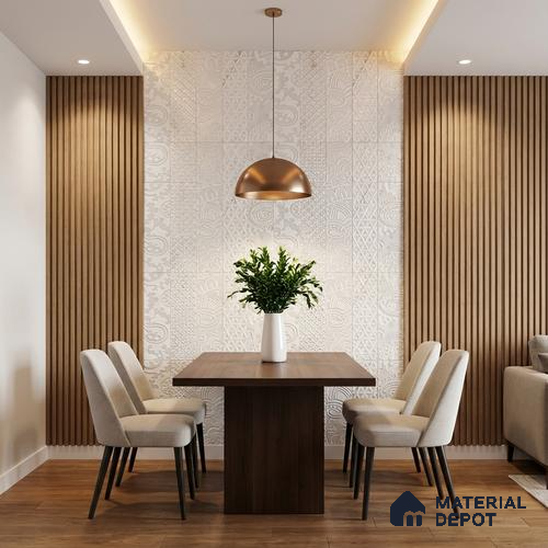 Subway Wall & Floor Handmade Tile TL 05862 D Basket Weave Pearl Paisley 297 mm x 72 mm Vitrified - 9 mm | 4 Random Patterns | Suitable For Living Room, Bedroom, Kitchen