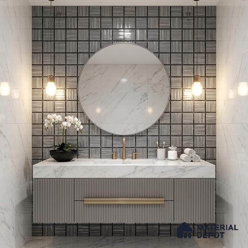 Mosaic Wall & Floor Tile TL 05900 KINTSUGI 297 mm x 297 mm Vitrified - 9 mm | Suitable For Living Room, Bedroom, Kitchen | Random Design