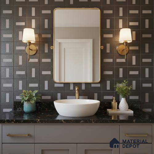 Mosaic Wall & Floor Tile TL 05901 Flicker 297 mm x 297 mm Vitrified - 9 mm | Handcrafted | Suitable For Living Room, Bedroom, Kitchen