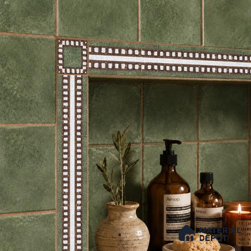 Patterned Tile Border TL 05911 Spatial Accent Series 1 ft x 2 inch Vitrified Matte Finish Tile Border - 9 mm | Suitable for Decorative Highlighter Border