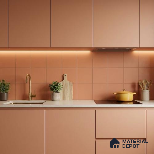 Subway Floor & Wall Tile TL 05981 B Plain Brown 200 x 200 mm Full Body Vitrified Matte Finish - 9 mm | Ideal For Bathroom, Kitchen, Dining Areas | 2 mm Spacer is Mandatory | Please Expect a Slight Variation of Pattern