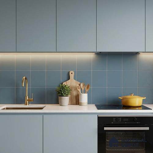 Subway Floor & Wall Tile TL 05982 B Plain Slate Blue 200 x 200 mm Full Body Vitrified Matte Finish - 9 mm | Ideal For Bathroom, Kitchen, Dining Areas | 2 mm Spacer is Mandatory | Please Expect a Slight Variation of Pattern