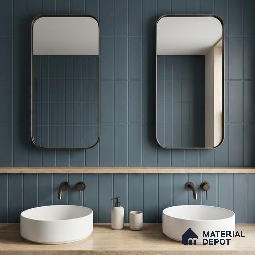 Subway Floor & Wall Tile TL 05982 C Strap Slate Blue Punch 200 x 200 mm Full Body Vitrified Punch Matte Finish - 9 mm | Ideal For Bathroom, Kitchen, Dining Areas | 2 mm Spacer is Mandatory | Please Expect a Slight Variation of Pattern