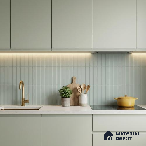Subway Floor & Wall Tile TL 05984 C Strap Sky Punch 200 x 200 mm Full Body Vitrified Punch Matte Finish - 9 mm | Ideal For Bathroom, Kitchen, Dining Areas | 2 mm Spacer is Mandatory | Please Expect a Slight Variation of Pattern