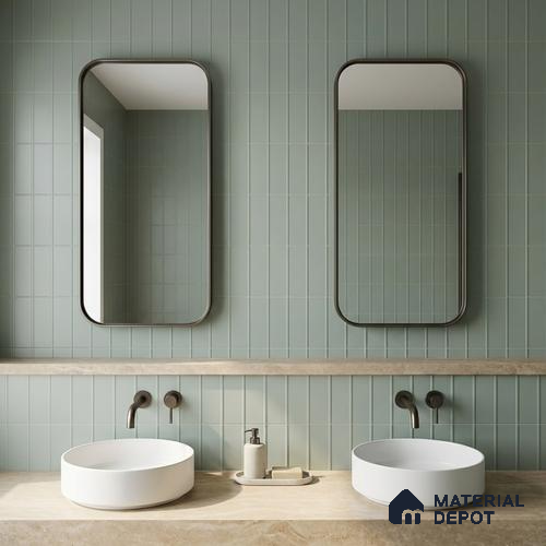 Subway Floor & Wall Tile TL 05984 C Strap Sky Punch 200 x 200 mm Full Body Vitrified Punch Matte Finish - 9 mm | Ideal For Bathroom, Kitchen, Dining Areas | 2 mm Spacer is Mandatory | Please Expect a Slight Variation of Pattern