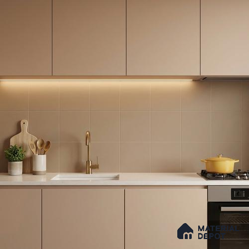 Subway Floor & Wall Tile TL 05986 B Plain Linen 200 x 200 mm Full Body Vitrified Matte Finish - 9 mm | Ideal For Bathroom, Kitchen, Dining Areas | 2 mm Spacer is Mandatory | Please Expect a Slight Variation of Pattern