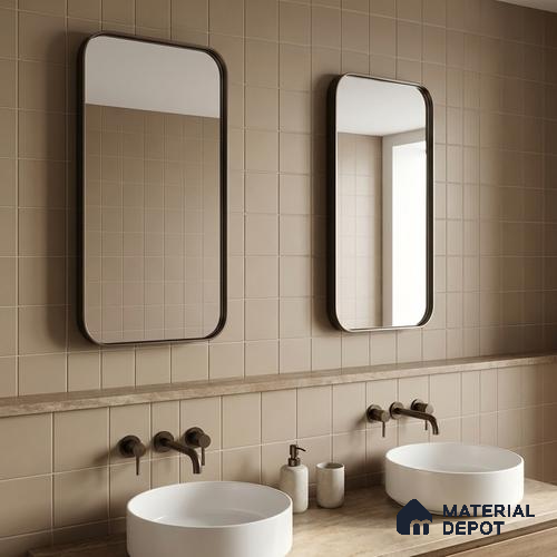 Subway Floor & Wall Tile TL 05986 B Plain Linen 200 x 200 mm Full Body Vitrified Matte Finish - 9 mm | Ideal For Bathroom, Kitchen, Dining Areas | 2 mm Spacer is Mandatory | Please Expect a Slight Variation of Pattern