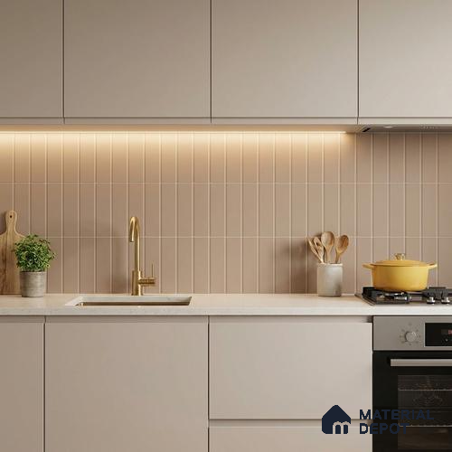 Subway Floor & Wall Tile TL 05986 C Strap Linen Punch 200 x 200 mm Full Body Vitrified Punch Matte Finish - 9 mm | Ideal For Bathroom, Kitchen, Dining Areas | 2 mm Spacer is Mandatory | Please Expect a Slight Variation of Pattern