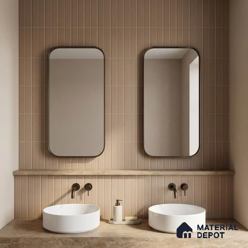 Subway Floor & Wall Tile TL 05986 C Strap Linen Punch 200 x 200 mm Full Body Vitrified Punch Matte Finish - 9 mm | Ideal For Bathroom, Kitchen, Dining Areas | 2 mm Spacer is Mandatory | Please Expect a Slight Variation of Pattern