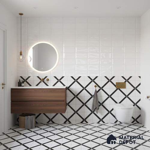 Faux Subway Wall Tile TL 05987 709 G 2 ft x 1 ft Ceramic Glossy Finish - 7.5 mm | Suitable For Kitchen, Bathroom