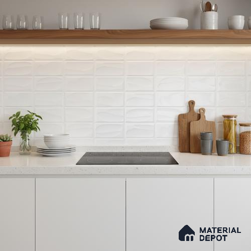 Faux Subway Wall Tile TL 05987 709 G 2 ft x 1 ft Ceramic Glossy Finish - 7.5 mm | Suitable For Kitchen, Bathroom