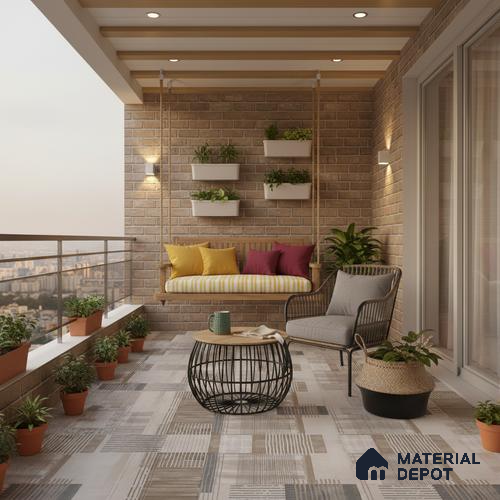 Moroccan Look Floor & Wall Tile TL 06011 Urban Weave 2 ft x 2 ft Rustic Carving Matte Finish Vitrified Tile - 9 mm |  Suitable For Living Room, Bedroom, Bathroom, Kitchen & Dining