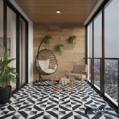 Moroccan Look Floor & Wall Tile TL 06019 Desert Sparkle 2 ft x 2 ft Rustic Carving Matte Finish Vitrified Tile - 9 mm |  Suitable For Living Room, Bedroom, Bathroom, Kitchen & Dining | Please Expect a Slight Variation of Pattern
