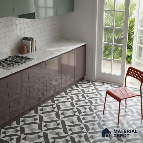 Moroccan Look Floor & Wall Tile TL 06019 Desert Sparkle 2 ft x 2 ft Rustic Carving Matte Finish Vitrified Tile - 9 mm | Suitable For Living Room, Bedroom, Bathroom, Kitchen & Dining | Please Expect a Slight Variation of Pattern