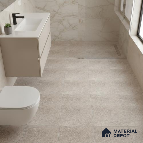 Stone Floor Tile TL 06023 AK Evoque Natural 11.8 inch x11.8 inch Anti Skid Tiles Vitrified Matte Slate Punch Finish - 12 mm | 16 Random Design  Ideal For Parking, Outdoor, Balcony