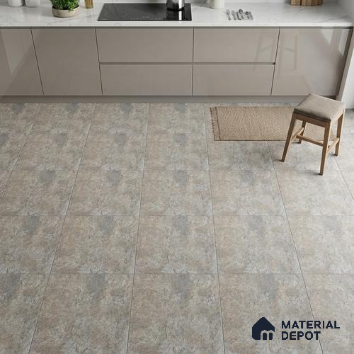Stone Floor Tile TL 06023 B Forest Olive 2 ft x 2 ft Vitrified Matte Slate Punch Finish - 12 mm | 6 Random Design | Ideal For Living Room, Bathroom, Restaurants