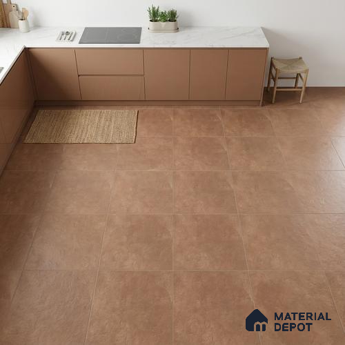 Cement Floor Tile TL 06023 H Spectra Cotto 2 ft x 2 ft Vitrified Matte Slate Punch Finish - 12 mm | 6 Random Design | Ideal For Living Room, Bathroom, Restaurants