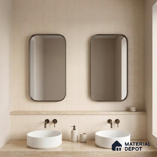 Subway Floor & Wall Tile TL 06041 Atlas Plain 200 x 200 mm Vitrified Matte Finish - 9 mm | Ideal For Bathroom, Kitchen | 2 mm Spacer is Mandatory | Please Expect a Slight Variation of Pattern