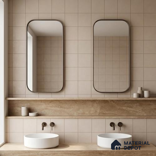 Subway Floor & Wall Tile TL 06044 Doric Dusty Plain 200 x 200 mm Vitrified Matte Finish - 9 mm | Ideal For Bathroom, Kitchen | 2 mm Spacer is Mandatory | Please Expect a Slight Variation of Pattern