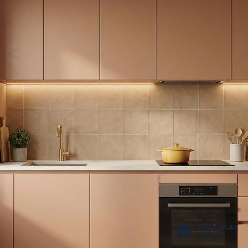 Subway Floor & Wall Tile TL 06046 Doric Melon Plain 200 x 200 mm Vitrified Matte Finish - 9 mm | Ideal For Bathroom, Kitchen | 2 mm Spacer is Mandatory | Please Expect a Slight Variation of Pattern