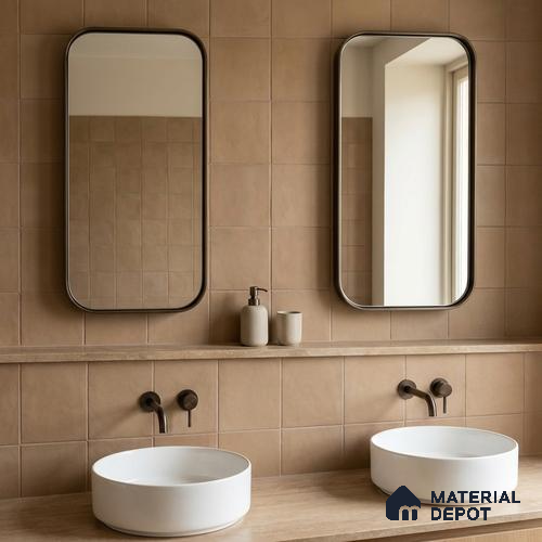 Subway Floor & Wall Tile TL 06046 Doric Melon Plain 200 x 200 mm Vitrified Matte Finish - 9 mm | Ideal For Bathroom, Kitchen | 2 mm Spacer is Mandatory | Please Expect a Slight Variation of Pattern