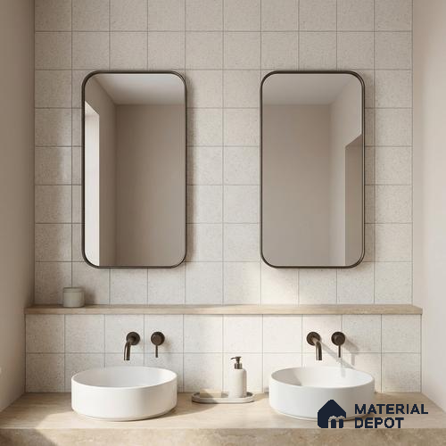 Subway Floor & Wall Tile TL 06072 Zeppole Plain 200 x 200 mm Vitrified Matte Finish - 9 mm | Ideal For Bathroom, Kitchen | 2 mm Spacer is Mandatory | Please Expect a Slight Variation of Pattern