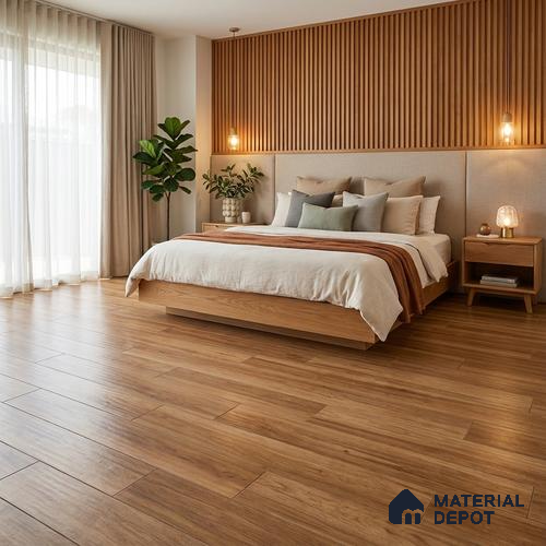 Wood Floor Tile TL 06107 6602 1200 x 200 mm Vitrified Matte Finish - 9 mm | 18 Random Design | Suitable For Living Room, Bedroom, Kitchen | 2-3 mm Spacer is Mandatory
