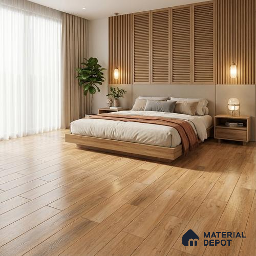 Wood Floor Tile TL 06108 6604 1200 x 200 mm Vitrified Matte Finish - 9 mm | 18 Random Design | Suitable For Living Room, Bedroom, Kitchen | 2-3 mm Spacer is Mandatory