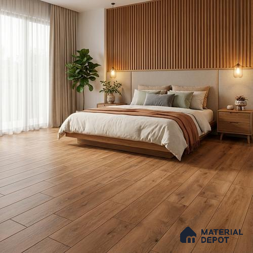 Wood Floor Tile TL 06109 11008 1200 x 200 mm Vitrified Matte Finish - 9 mm | 12 Random Design | Suitable For Living Room, Bedroom, Kitchen | 2-3 mm Spacer is Mandatory