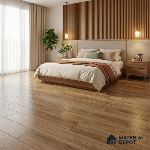 Wood Floor Tile TL 06110 18002 1200 x 200 mm Vitrified Matte Finish - 9 mm | 12 Random Design | Suitable For Living Room, Bedroom, Kitchen | 2-3 mm Spacer is Mandatory
