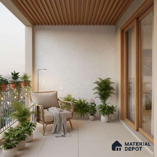 Punch Floor & Wall Tile TL 06136 B Rock Lapatto Bianco 4 ft x 2 ft | Lappato Matte Finish Full Body Vitrified Tile - 9 mm | Ideal For Living Room, Bedroom, Bathroom, Kitchen