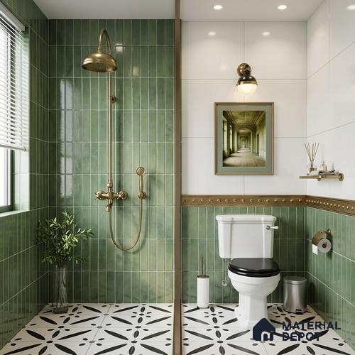 Subway Wall Tile TL 06161 H Eclat Blanc Sheen Gloss 12 x 3 inch Ceramic Glossy Finish - 10 mm | 48 Random Design | Suitable for Accent / Feature Walls, Bathroom, Kitchen Wall & Backsplashes