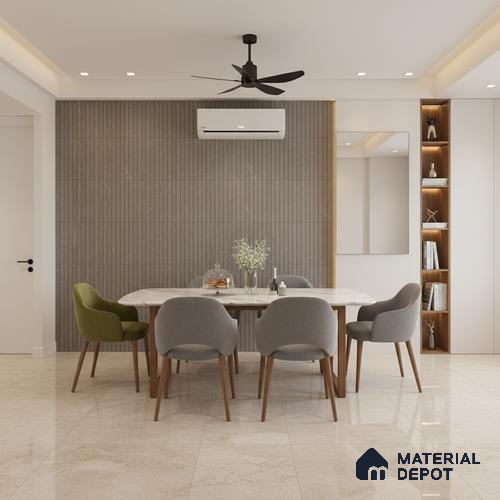 Punch Wall Tile TL 06173 B Flutura Elegance Fog Comb 4 ft x 2 ft Vitrified Lustera Effect Feather Feel Matte Finish - 8.5 mm | Suitable for Living Room, Bedroom, Bathroom
