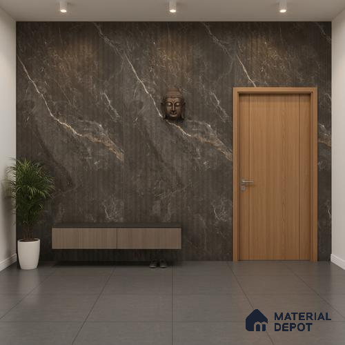 Punch Wall Tile TL 06176 B Flutura Extreme Tabacco Comb 4 ft x 2 ft Vitrified Lustera Effect Feather Feel Matte Finish - 8.5 mm | Suitable for Living Room, Bedroom, Bathroom