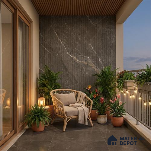 Punch Wall Tile TL 06176 B Flutura Extreme Tabacco Comb 4 ft x 2 ft Vitrified Lustera Effect Feather Feel Matte Finish - 8.5 mm | Suitable for Living Room, Bedroom, Bathroom