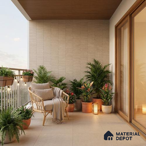 Punch Wall Tile TL 06204 B Proactylix Mocha Decor 4 ft x 2 ft Vitrified Matte Finish - 9 mm (Random Design 4) | Suitable for Living Room, Bedroom, Bathroom & Kitchen