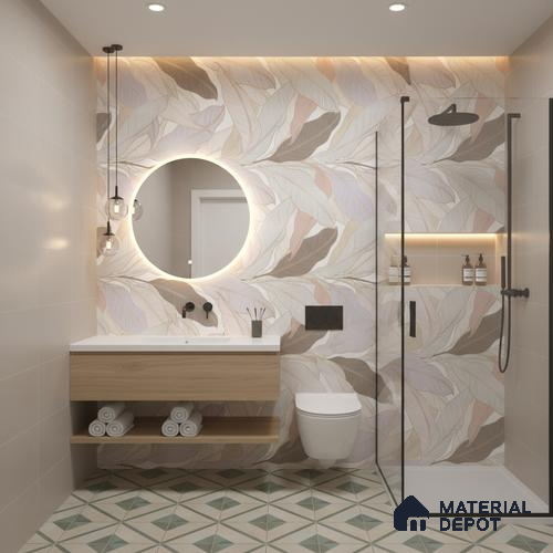Floral Wall Tile TL 06216 B Fragrant Petal Reverie 4 ft x 2 ft Vitrified Matte Finish - 9 mm | Suitable for Living Room, Bedroom, Bathroom & Kitchen