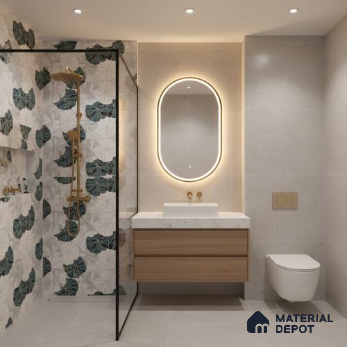 Floral Wall Tile TL 06219 Fragrant Marine Alchemy 4 ft x 2 ft Vitrified Matte Finish - 9 mm | Suitable for Living Room, Bedroom, Bathroom & Kitchen