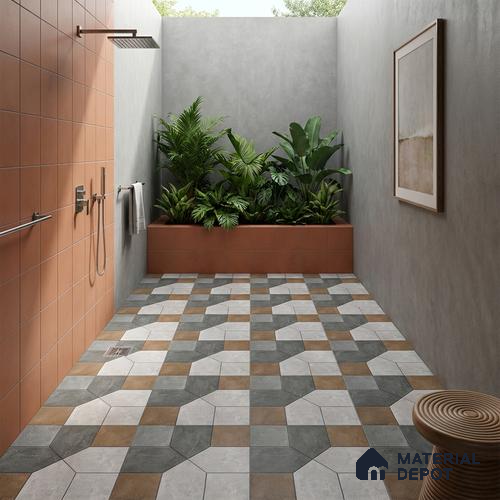 Budget Friendly Stone Look Value for Money Parking Vibrano Floor Tile 16 x 16 inch | TL 06249 | Vitrified Matte Finish Tile - 12 mm | Suitable For Parking, Outdoor, Balcony & Terrace | Pattern Alignment May Vary | 2-3 mm Spacer is Mandatory