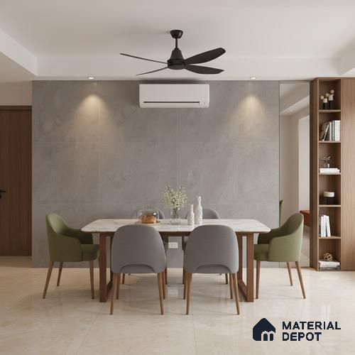 Punch Wall Tile TL 06268 C Colossus Graphite Monolith 4 ft x 2 ft Vitrified Punch Finish - 9 mm (Random Design 4) | Suitable for Living Room, Bedroom, Bathroom & Kitchen